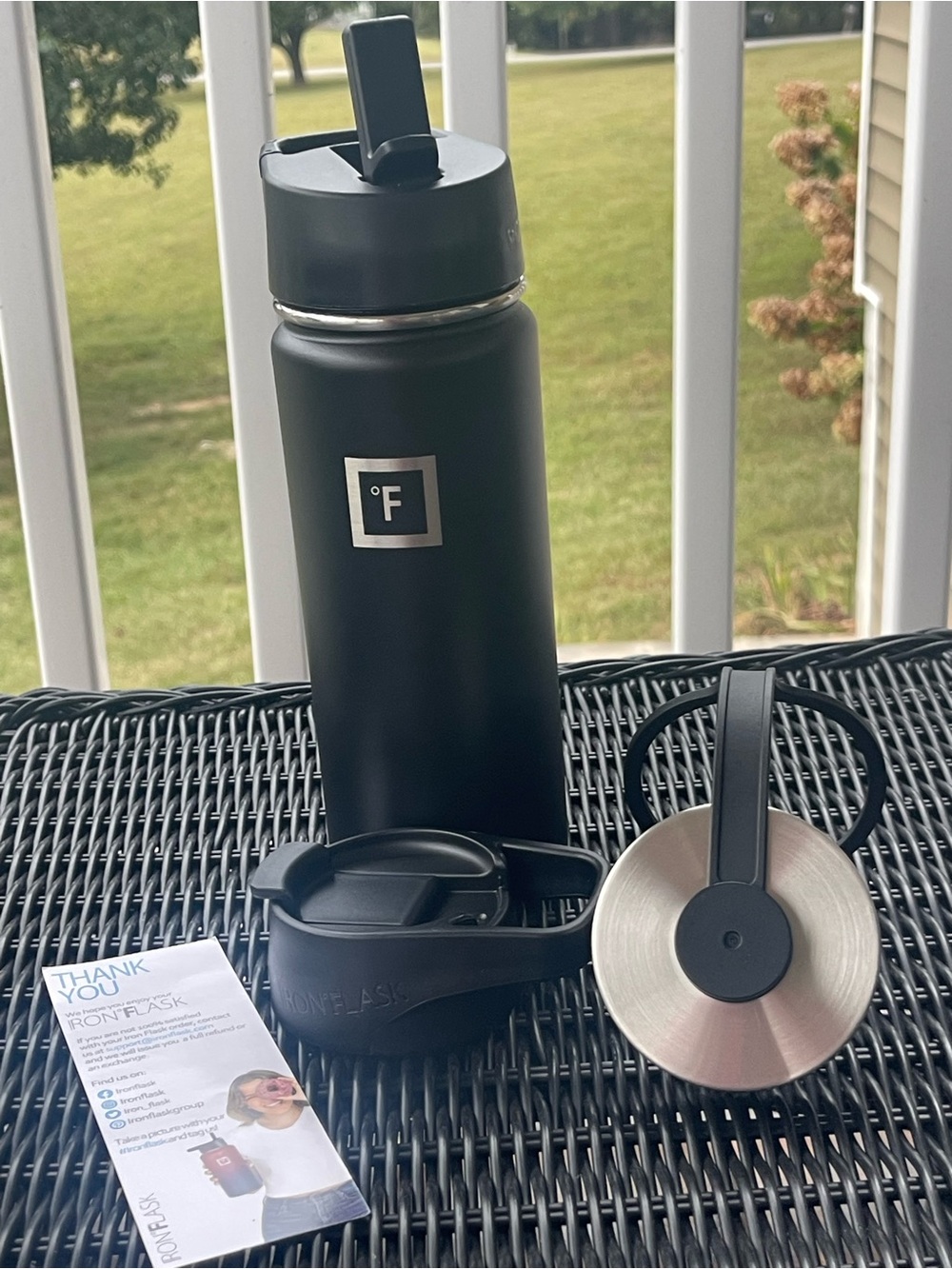 Iron Flask Matte Black 18oz Insulated Water Bottle with Straw Lid New in Box